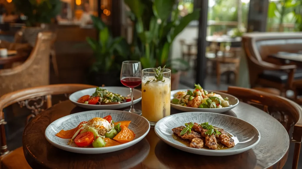 Ilustrasi editorial suasana kuliner untuk artikel tentang Sala Bistro Sanur