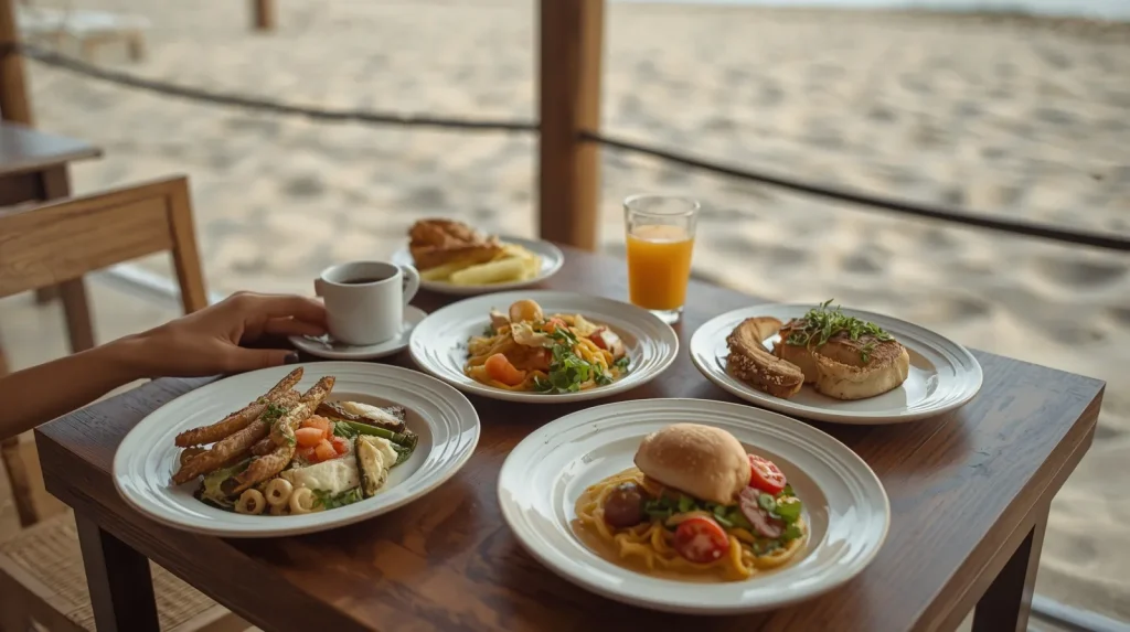 Ilustrasi editorial suasana kuliner untuk artikel tentang Soul on the Beach
