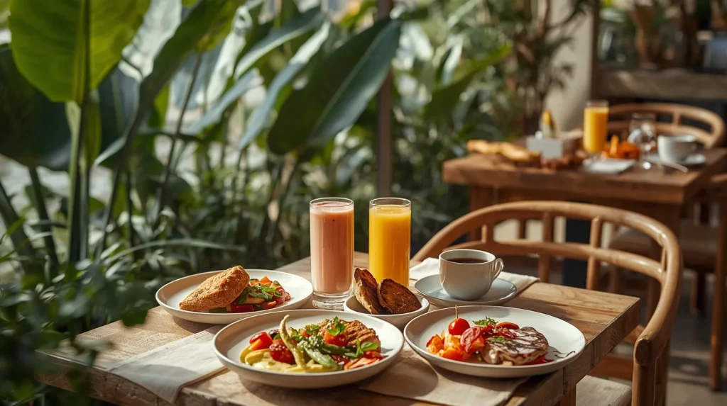 Ilustrasi editorial suasana kuliner untuk artikel tentang Suka Espresso Uluwatu