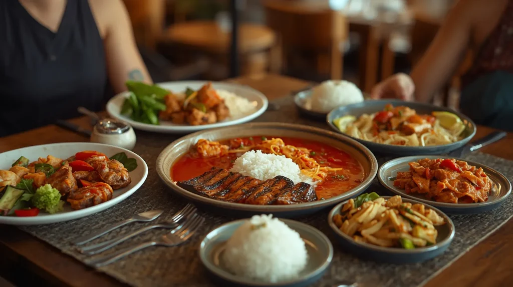 Ilustrasi editorial suasana kuliner untuk artikel tentang Ulekan Berawa
